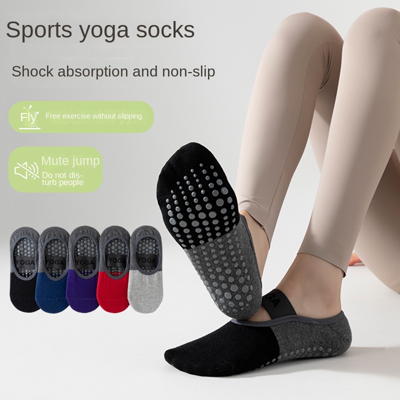 Yoga Of Fitness - 5足組 クロスボーダー プロ仕様 ヨガソックス、コットンストラップ付きシリコン滑り止め ピラティス フィットネス