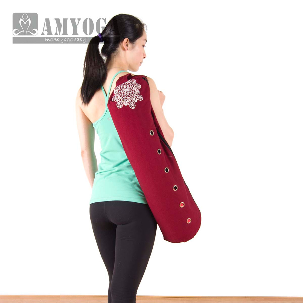 Yoga Of Fitness - キャンバスヨガマットバッグ シングルショルダー ジムマットバッグ フィットネススポーツバックパック ヨガバッグ 6-8mmマット用