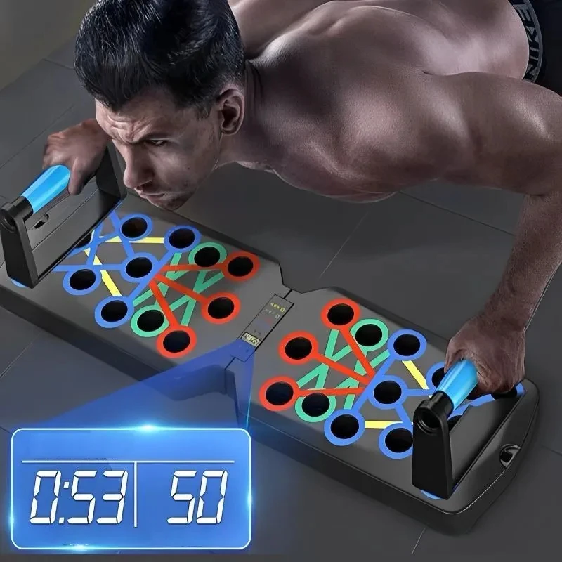 Push Up Board - プッシュアップボードセットポータブル多機能プッシュアップバー折りたたみフィットネス機器胸腹部腕/背中のトレーニング