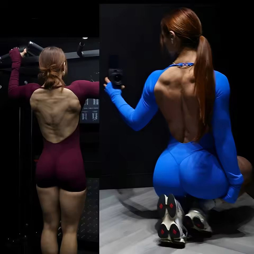 Yoga Fitness Training - インパクト長袖ジャンプスーツ レディース シームレス ヨガ フィットネス トレーニング