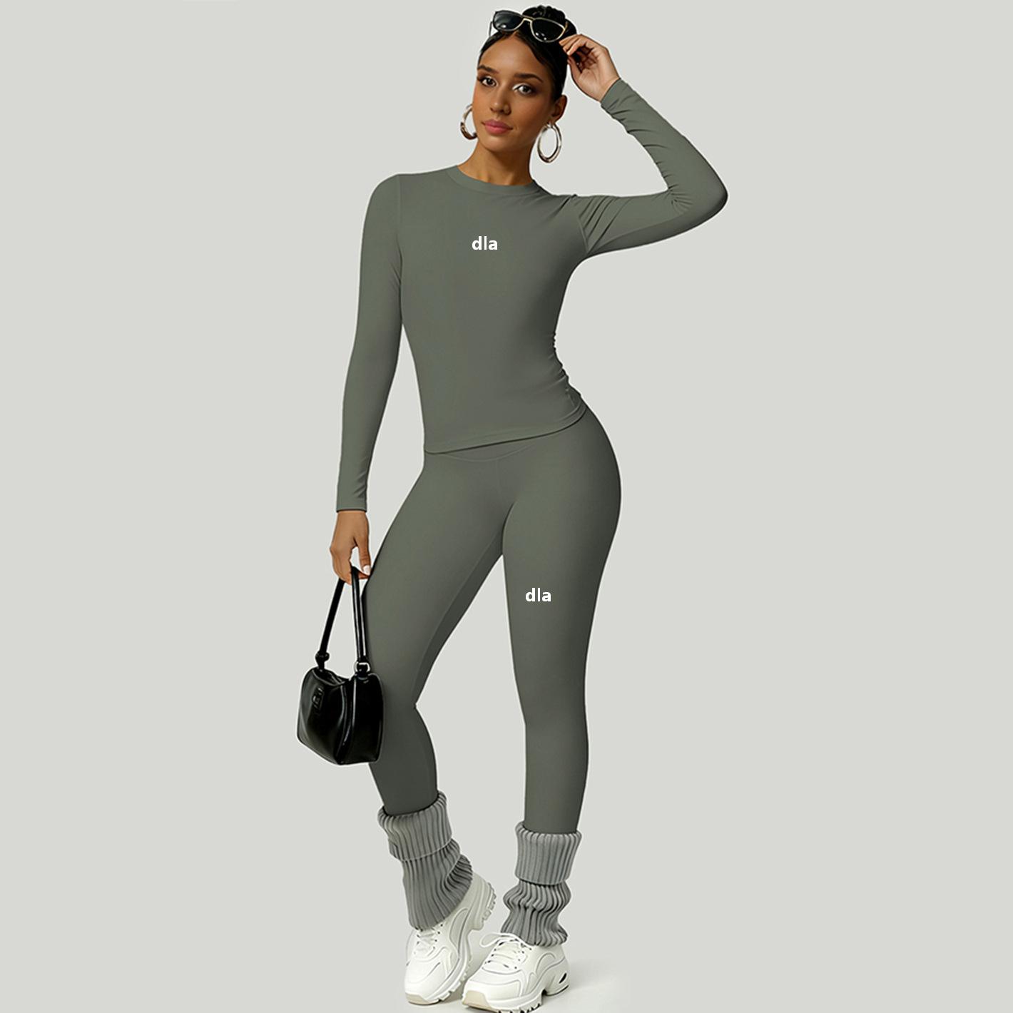 新作ヨガウェア - 女性用、秋にぴったりの長袖パンツと、体に - Yoga Fitness Training のレビューと価格